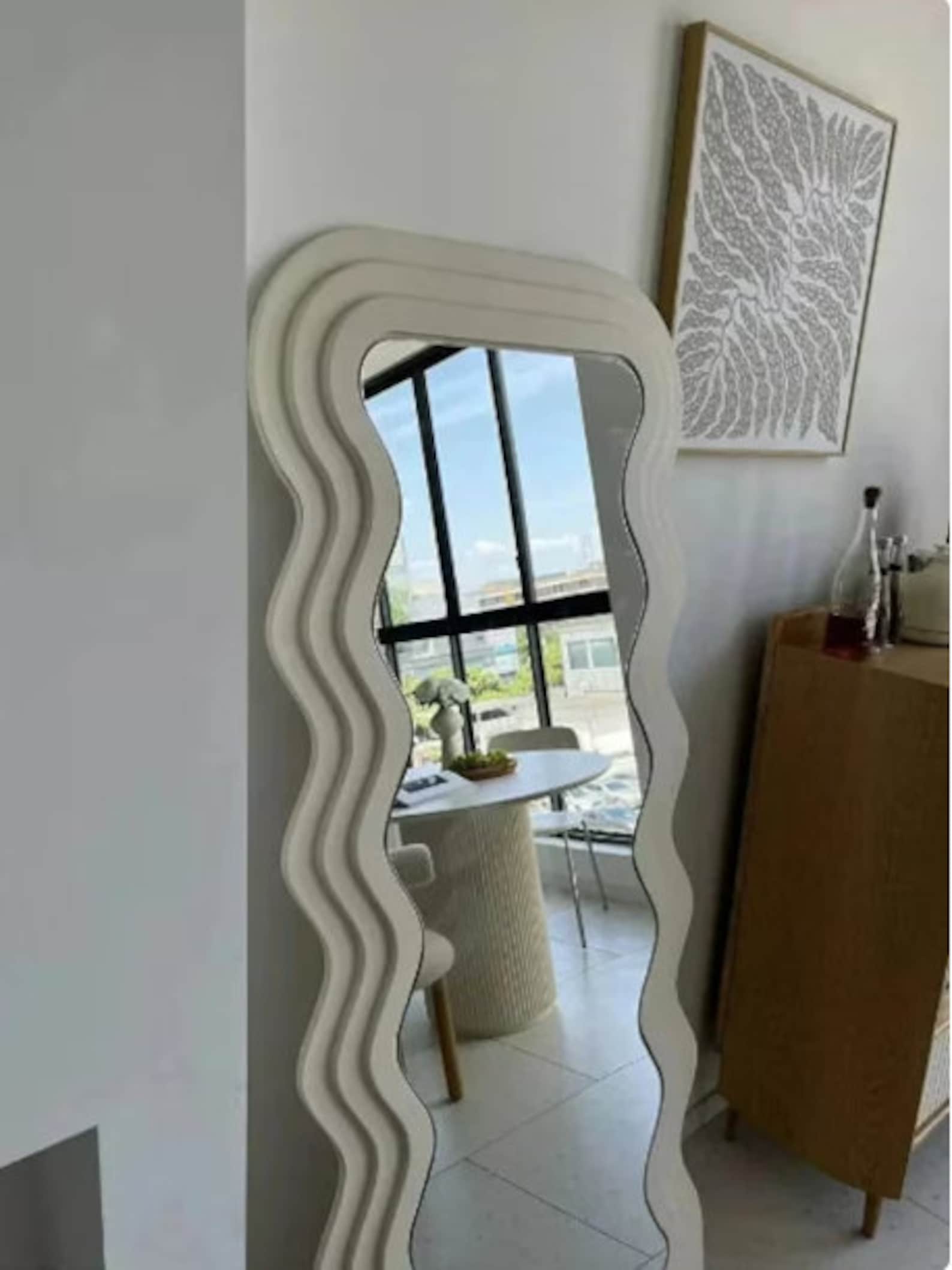 Floor Long Wavy Mirror curvy Full Body Mirrorfull Length Asymmetrical