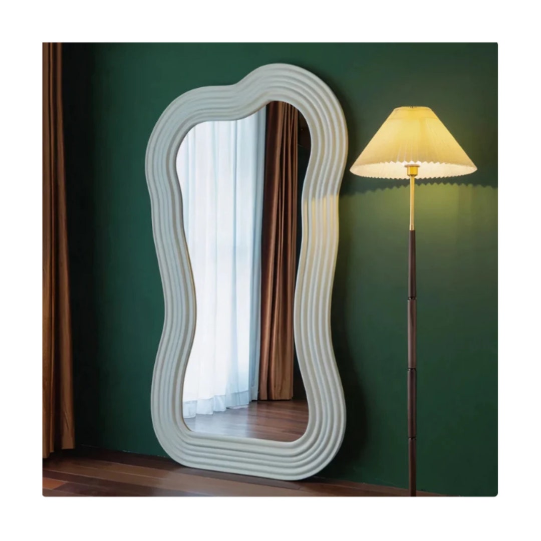 Full Length Wavy Mirror Floor Wave Mirror Long Irregular Mirror Tall