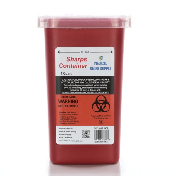 Tattoo Artist 1 Quart Sharps Disposal Container - Dispose of Razors, Tattoo Needles, Anything Sharp Safely