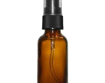 Amber Black Mist Sprayer Bottle - Glass Tincture Bottles for Essential Oils & More Liquids - Leakproof Travel Bottles