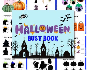 Halloween Busy Book, Toddler Quiet Learning Activity Book Printable
