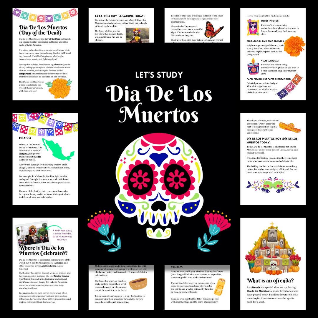 Dia De Los Muertos | Day of the Dead | Homeschool Study Unit | Digital Download Curriculum