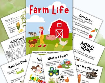 Farm Study for Pre-K & Kindergarten | Animal Nature Lesson | Homeschool, Activities, Printable