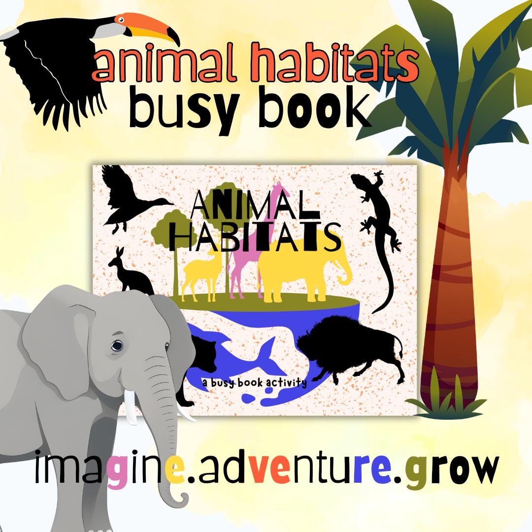 Animal Habitats Busy Book | Homeschool Science Worksheet - Etsy