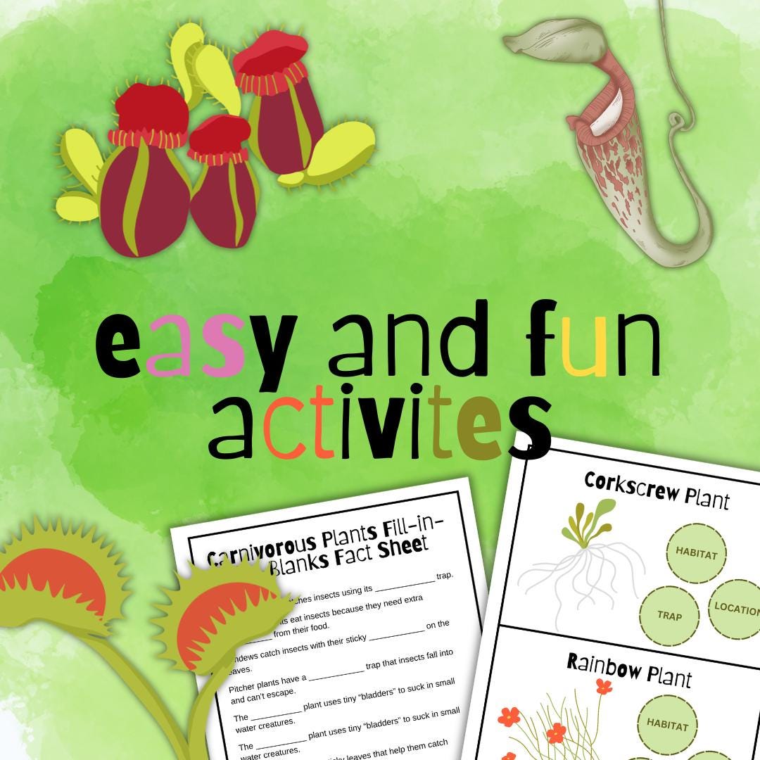 Carnivorous Plants Homeschool Study Unit | Digital Download Curriculum ...
