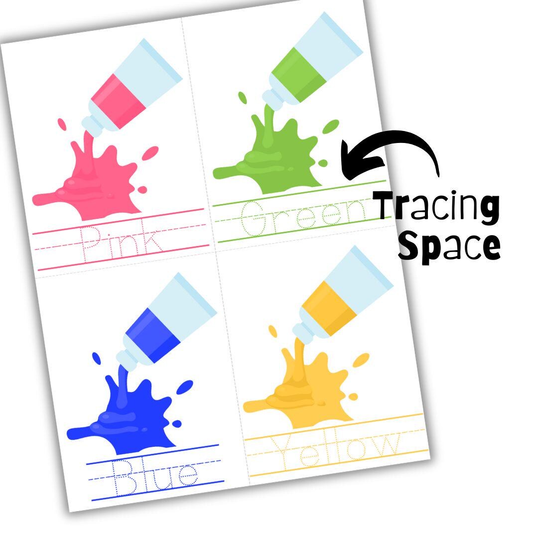 Color Tracing Cards | Handwriting Color Recognition Activity for Kids ...