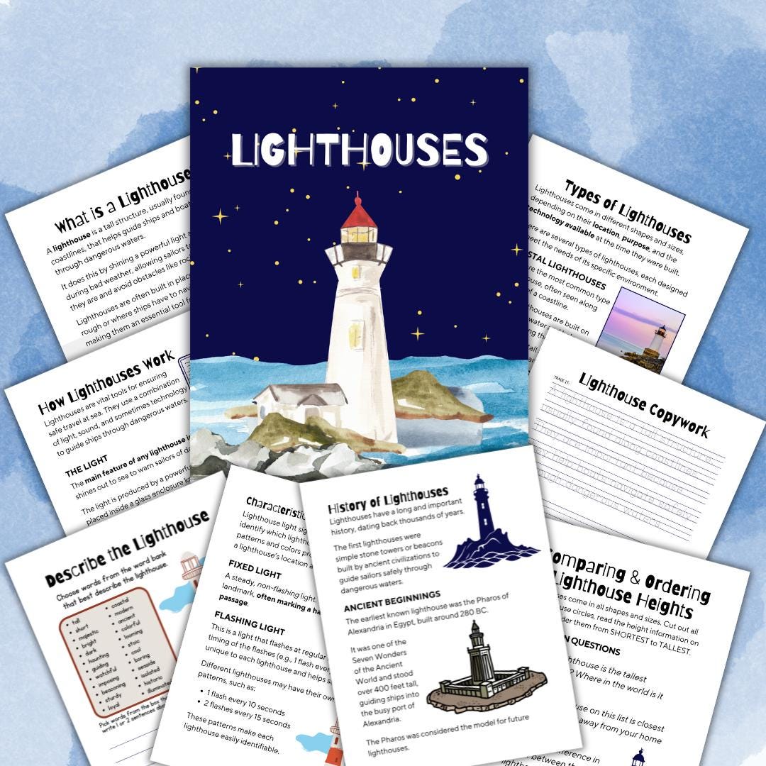 Lighthouse Visualization Activity.pdf Lighthouse Unit Study Printable | Ocean & Coastal Science | Morse Code ...