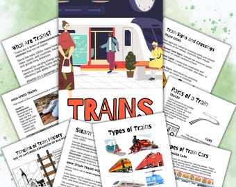 Trains Unit Study | Homeschool Lesson | History, Types, Activities Printable