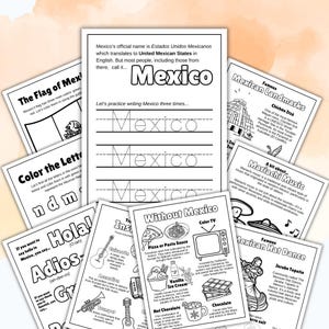 Découvrez le Mexique : ensemble d'activités éducatives amusantes à imprimer | Géographie, culture, anecdotes amusantes pour les enfants