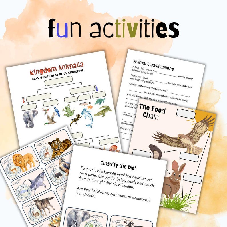 Animal Classifications Homeschool Study Unit | Digital Download ...