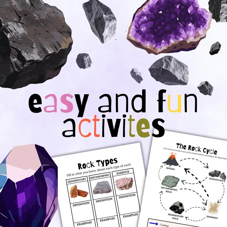 Science Rock Homework Activity Rocks & Minerals Homeschool Science Study Unit | Digital Download ...
