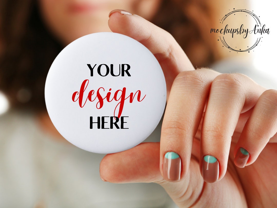Pin Button Mockup, Button Pinback Mockup, Printify Round Pin Button