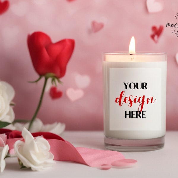 Valentines  Candle Mockup, Candle Mockup, Clear Candle Jar Mockup,   Valentines  Day Mockup , Mothers Day Mockup Candle Mock up