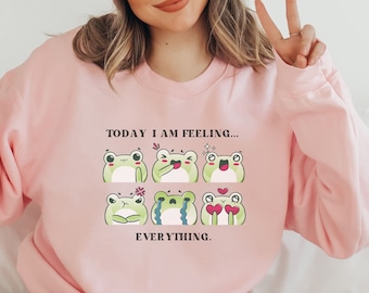 Kawaii Crewneck Kawaii Frog Kawaii Clothing Frog Sweatshirt Frog Sweater Frog Shirt Frog Lover Gift Frog Crewneck