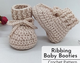 Crochet PDF Pattern Baby Ribbing Boots