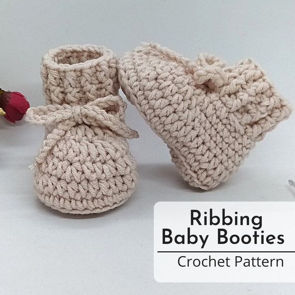 Crochet PDF Pattern Baby Ribbing Boots