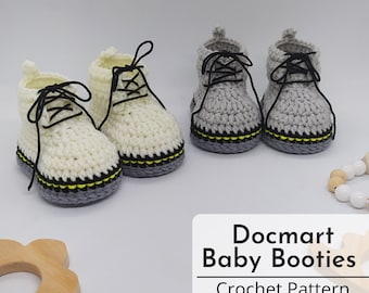 Crochet Pattern PDF & Video Tutorial - Baby Booties, Boots, Shoes