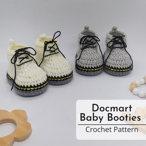 Crochet Pattern PDF & Video Tutorial - Baby Booties, Boots, Shoes