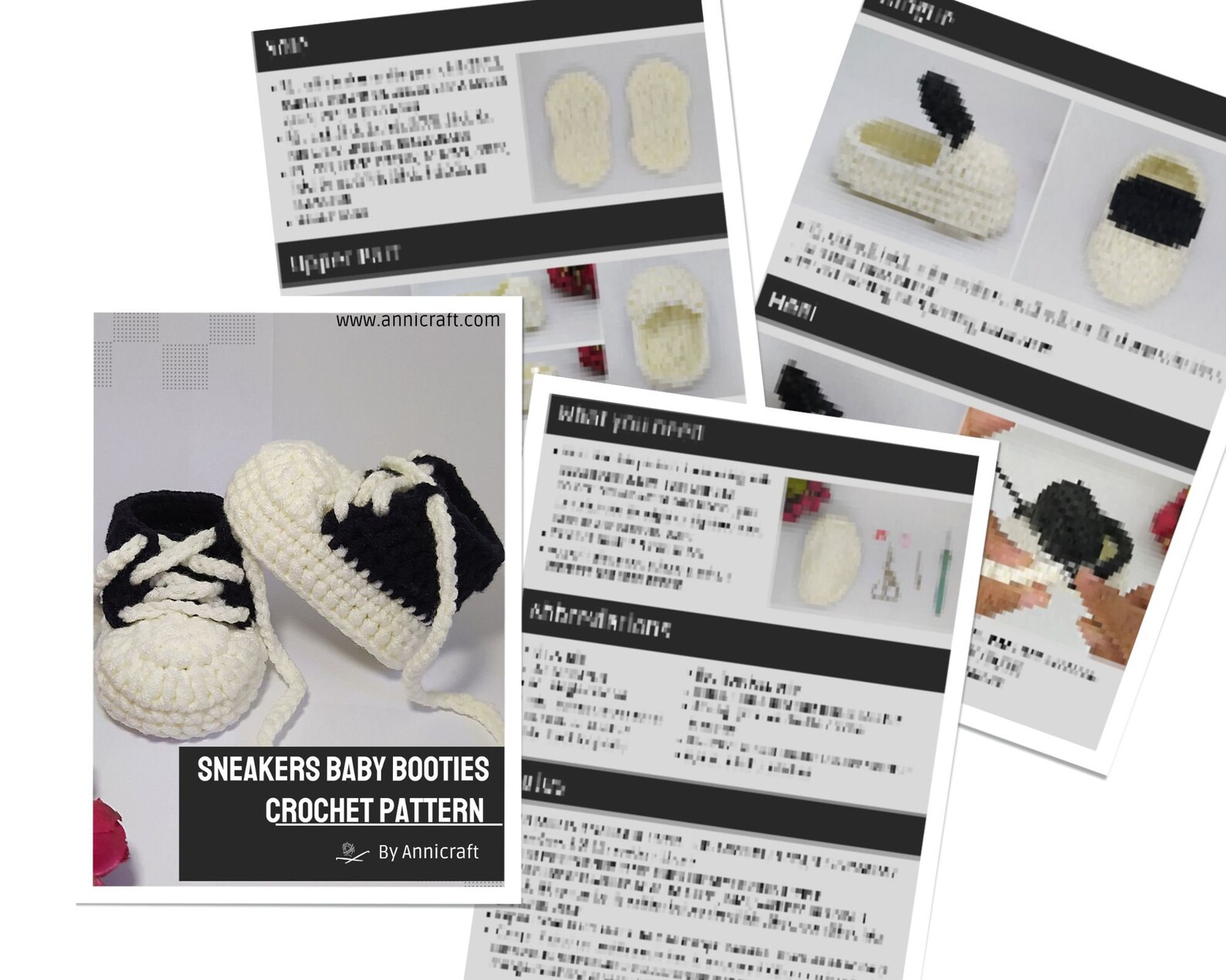 Crochet Pattern PDF Easy Sneakers Baby Booties for Beginners - Etsy