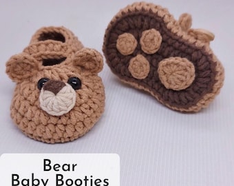 Crochet Pattern Bear Baby Booties Shoes