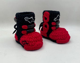 Crochet Motocross Baby Boots
