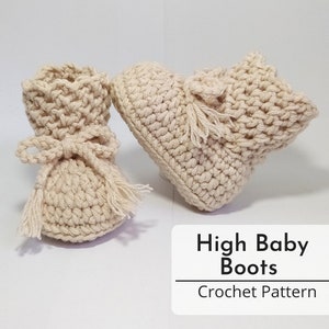 Crochet Pattern High Baby Boots Vintage Boho