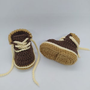 Crochet Pattern & Video Tutorial : Work Boots Baby Booties image 2