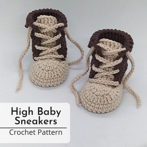 Crochet Baby Sneakers Pattern: High Top Booties (PDF Pattern)