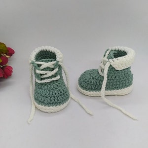 Crochet Pattern & Video Tutorial : Work Boots Baby Booties image 6
