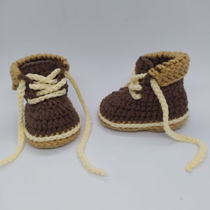 Crochet Pattern & Video Tutorial : Work Boots Baby Booties image 3