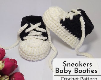 Crochet Pattern PDF Easy Sneakers Baby Booties for Beginners