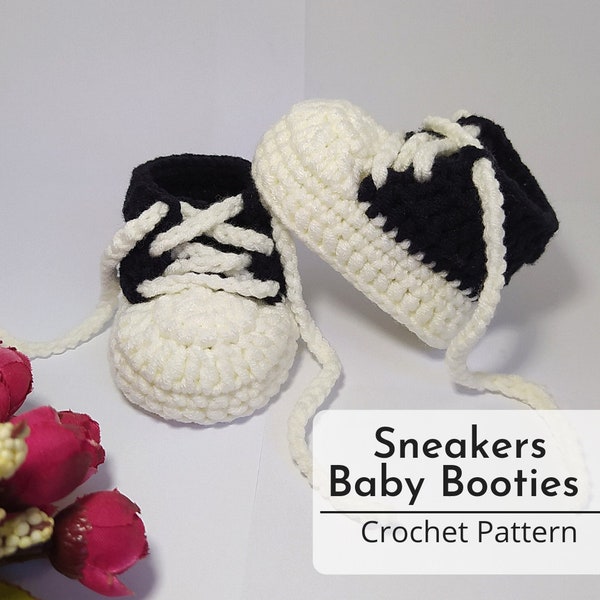 Crochet Pattern PDF Easy Sneakers Baby Booties for Beginners