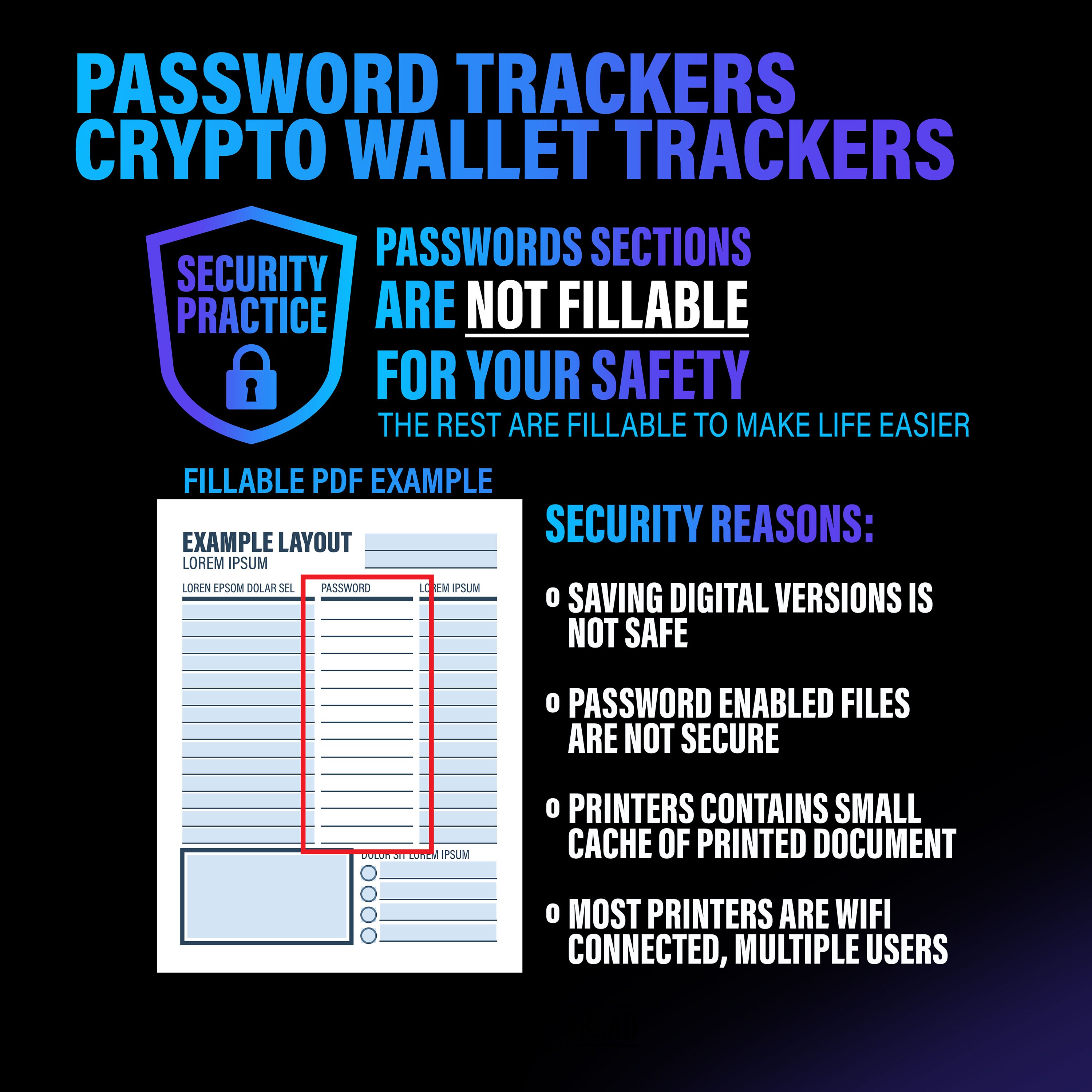 Crypto Wallet Tracker Seed Phrases Recovery Backup Passphrase Log Private  Key | Letter, A4 | Printable & Fillable Instant Download PDF - Etsy