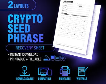 Krypto Seed Phrasen-Tracker | Download-Brief zur Brieftaschen-Wiederherstellung (PDF)