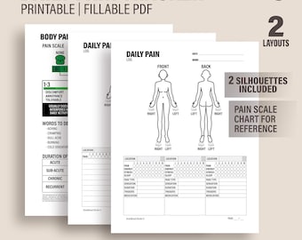 Daily Pain Tracker | Printable Symptom Log (PDF)