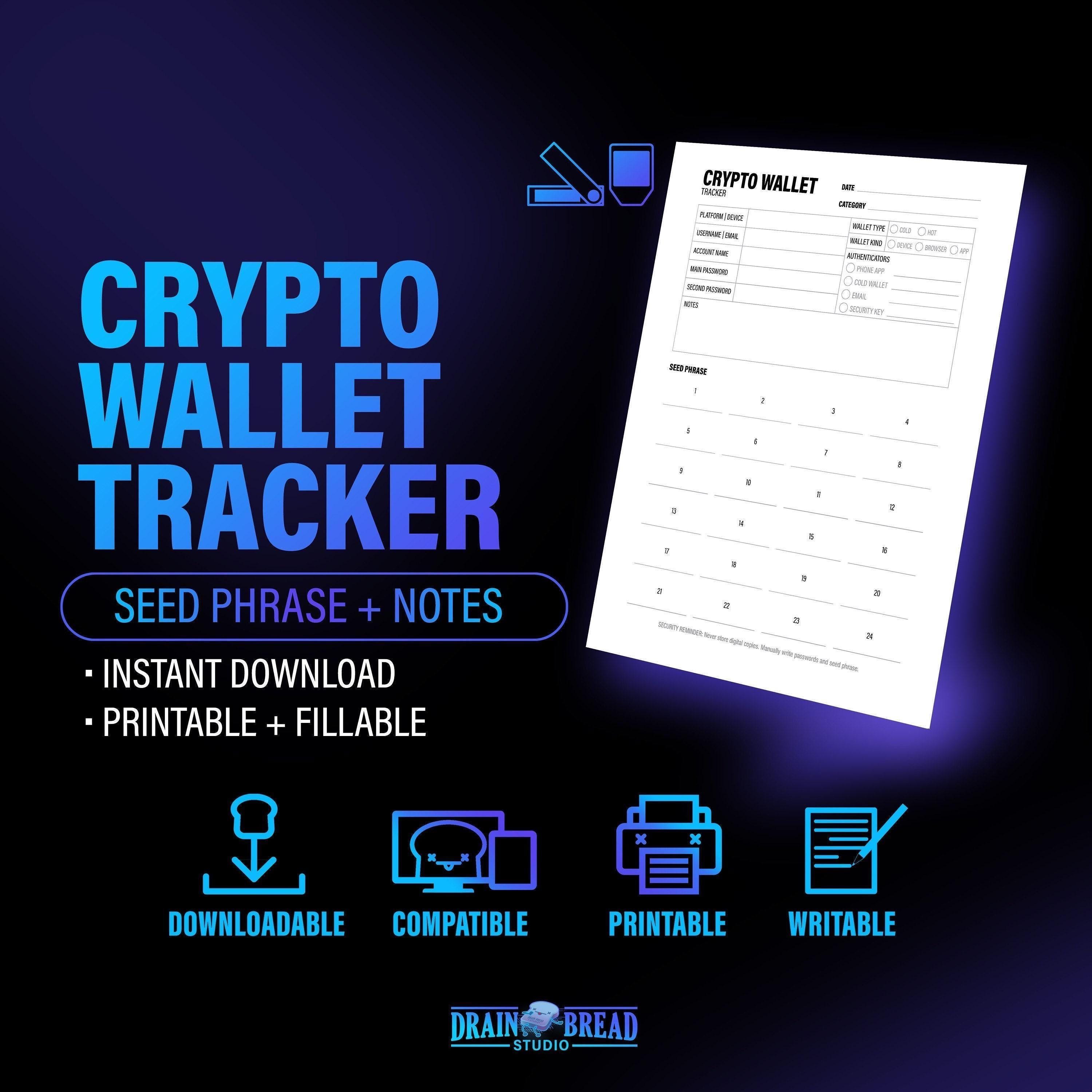 Crypto Wallet Seed Phrases Tracker Printable Fillable Private Key Recovery  Phrase Passphrases Log | Letter and A4 Instant Download PDF - Etsy