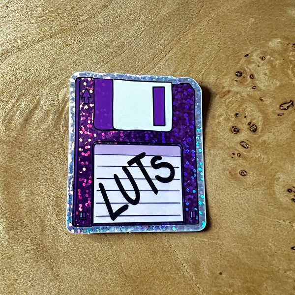 LUTs Purple Diskette - Sparkle Sticker