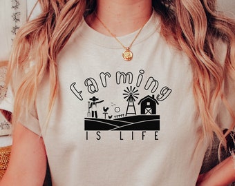 Farming Shirt, Farming Tee Shirt, Gift for Farmers, Cute Farming Shirt, Farm Girl Shirt, Farm Gift, Farmer Tee, Farm Mom Tshirt, Farm Life