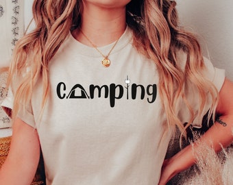 Cute Camping Graphic Tee, Shirt for Campers, Camping Graphic TShirt, Camp Life, Adventure Shirt, Happy Camping Shirt, Camping Lover Tshirt