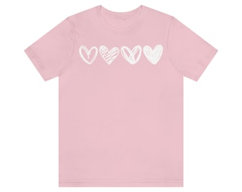Four Colorful Hearts Tees