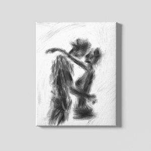 Abstrakter digitaler Download, Valentinstag Karte druckbare Wandkunst, Paar händehaltend tanzend, Liebe, Geschenkidee, Hände modern minimalistisch Boho