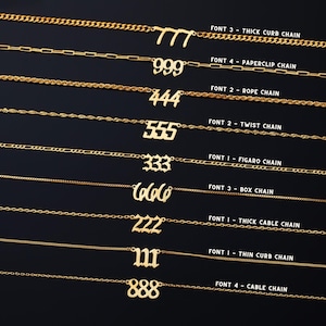 Angel Number Necklace • 111, 222, 333, 444, 555, 666, 777, 888, 999 Necklace • Birthday Gifts For Her, Mom • Personalized Gifts For Her, Mom