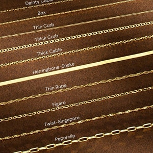 14K Gold Chain Necklace Gift For Women, 12 to 22 inches Layered Chain Necklace, Herringbone Chain, Paperclip Chain, Box Chain, Curb Chain