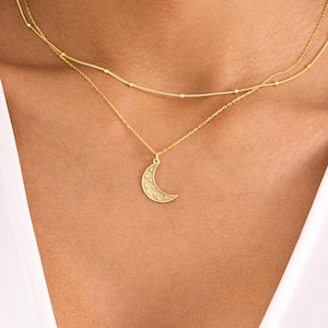 Crescent Moon and Star Necklace, Moon Star Pendant, Moon and Star Charm, Moon and Star Jewelry, Celestial Necklace for Women, Christmas Gift