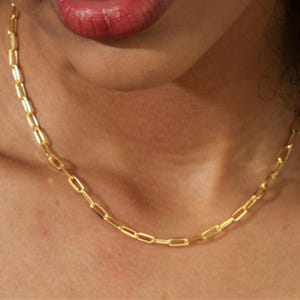 Paperclip Chain Necklace • 14K Gold Minimalist Chain Necklace • Everyday Gold Chain Jewelry • Dainty Gift for Women • Layering Chain for Her