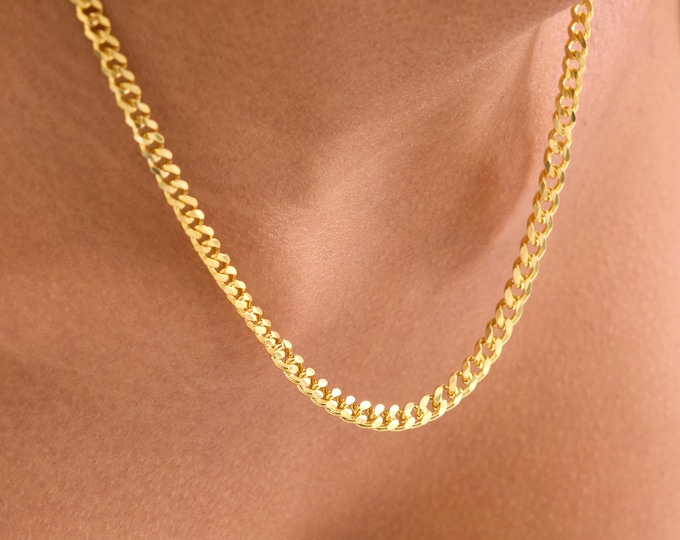 925 Silver Curb Chain Necklace, Cuban Curb Chain, Link Chain, Curb Necklace, Cuban Necklace, Birthday Gifts, Bridesmaid Gifts, Gifts for Her