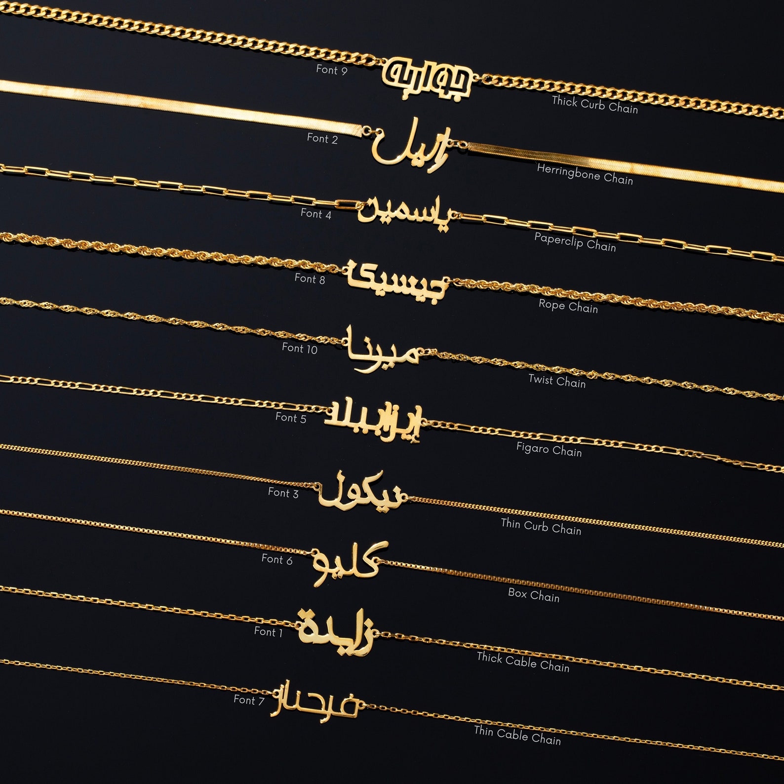 Custom Arabic Name Necklace Gold Arabic Name Plate Necklace Farsi custom-arabic-name-necklace-gold-arabic-name-plate-necklace-farsi