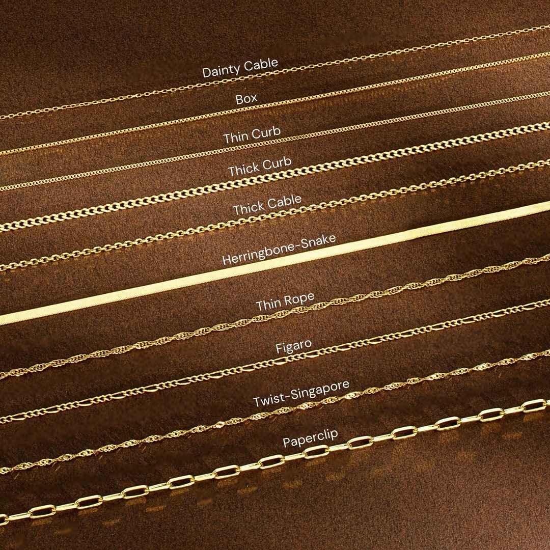 14K Gold Chain Necklace Gift for Women, 12 to 22 Inches Layered Chain ...