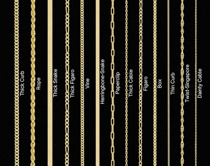 14K Gold Chain Necklace, Snake Chain, Herringbone Chain, Twist Chain, Gold Paperclip Chain, Box Chain, Curb Chain, Everyday Chain Necklace