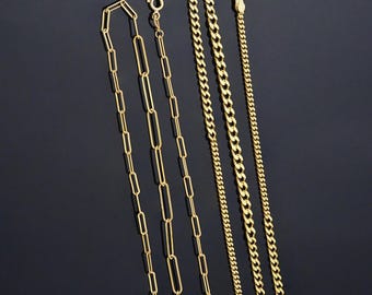 925 Silver Paperclip Curb Chain Necklace, Large Paperclip Chain, Thick Curb Chain, Chunky Paperclip Necklace Gold, Curb Link Chain Necklace